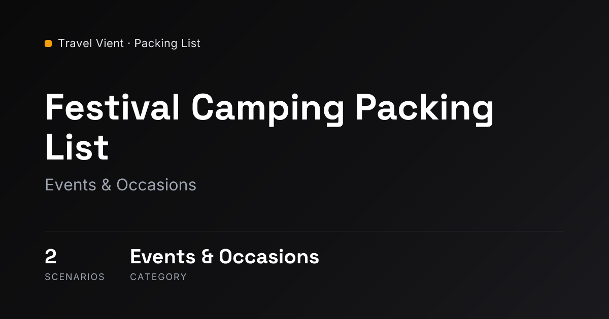 Festival Camping Packing List: Music Festival Checklist, Travel Vient
