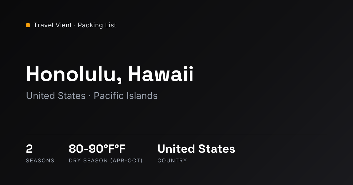 Honolulu Hawaii Packing List: What to Pack, Travel Vient